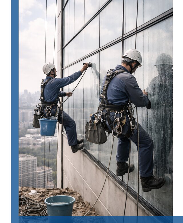 Профессиональная мойка фасадных окон альпинистами в Еманжелинске