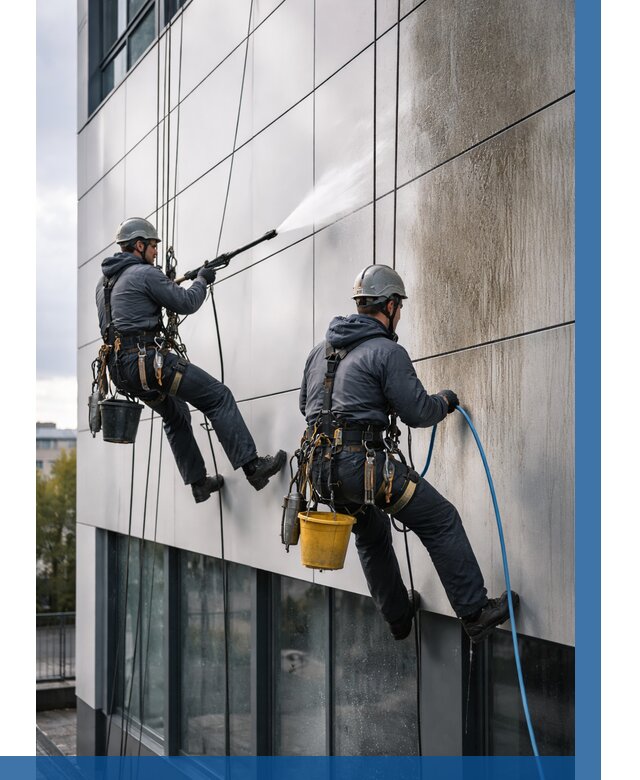 Мойка фасада из композита в Еманжелинске по цене от 308 р. | ВЫСОТНИК-Мнж