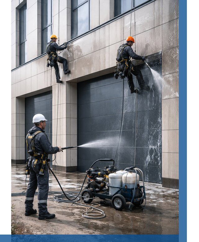 Послестроительная мойка фасада в Еманжелинске от 308 р. | ВЫСОТНИК-Мнж