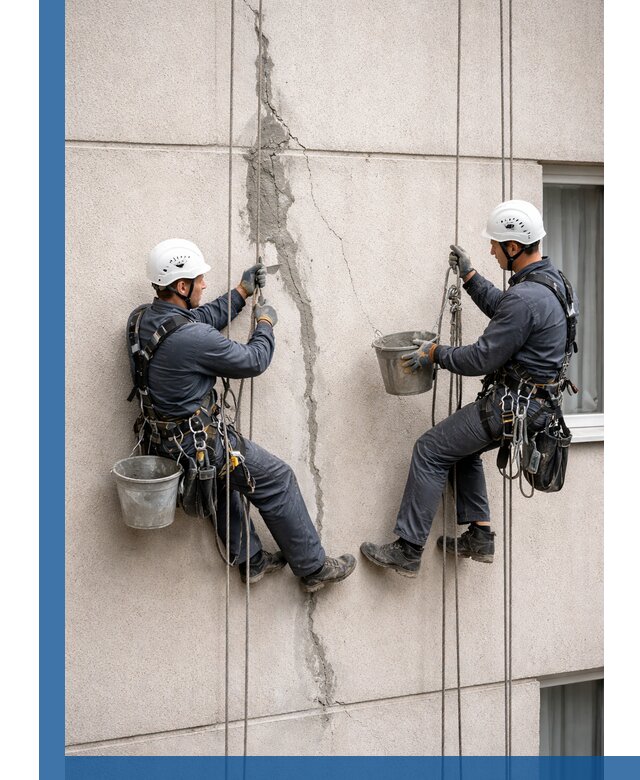 Заделка трещин на фасаде в Еманжелинске с гарантийным ремонтом