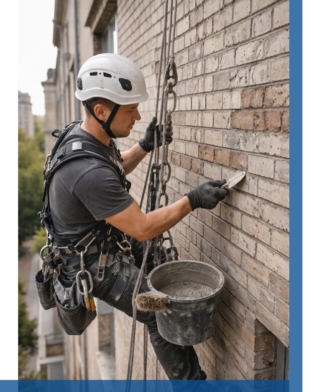 Ремонт кирпичной кладки фасада в Еманжелинске от 1849 р. | ВЫСОТНИК-Мнж