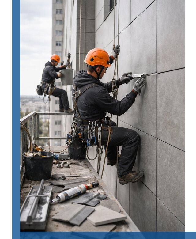 Профессиональный ремонт фасада из керамогранита в Еманжелинске