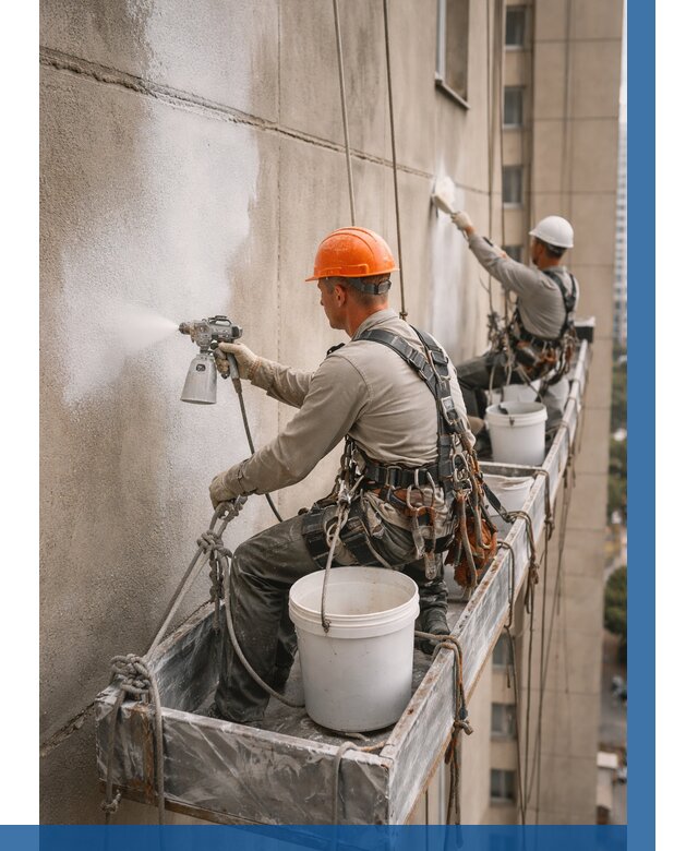 Грунтовка фасада на высоте в Еманжелинске от 123 р. | ВЫСОТНИК-Мнж