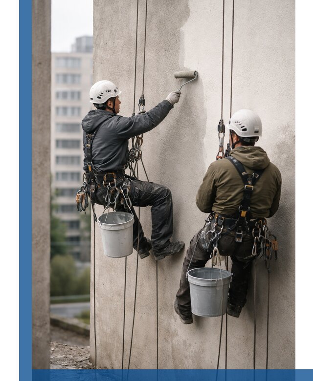 Покраска фасадов высотными альпинистами в Еманжелинске с гарантией