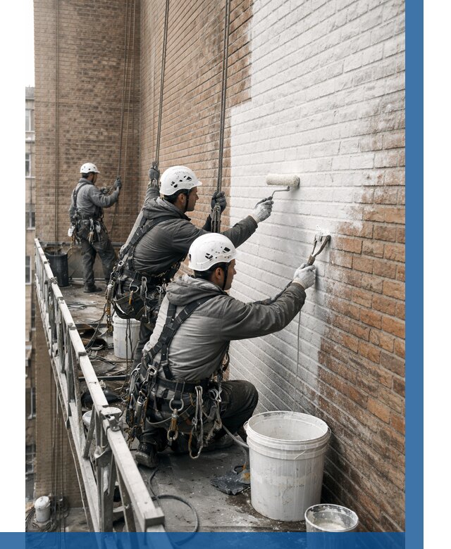 Покраска кирпичного фасада в Еманжелинске от 359 р. | ВЫСОТНИК-Мнж