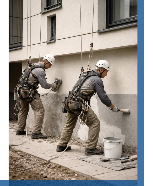 Окраска цоколя здания в Еманжелинске от 462 р. под ключ | ВЫСОТНИК-Мнж