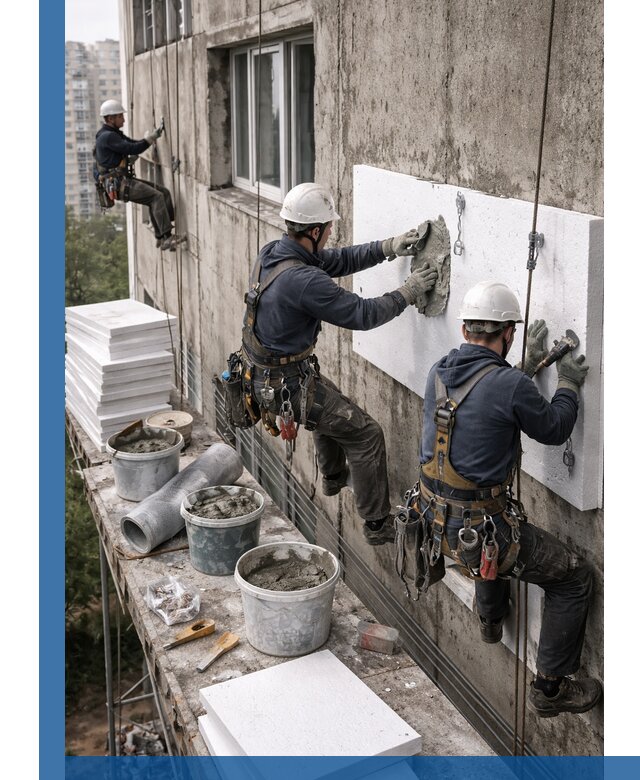 Утепление фасада пенополистиролом в Еманжелинске под ключ