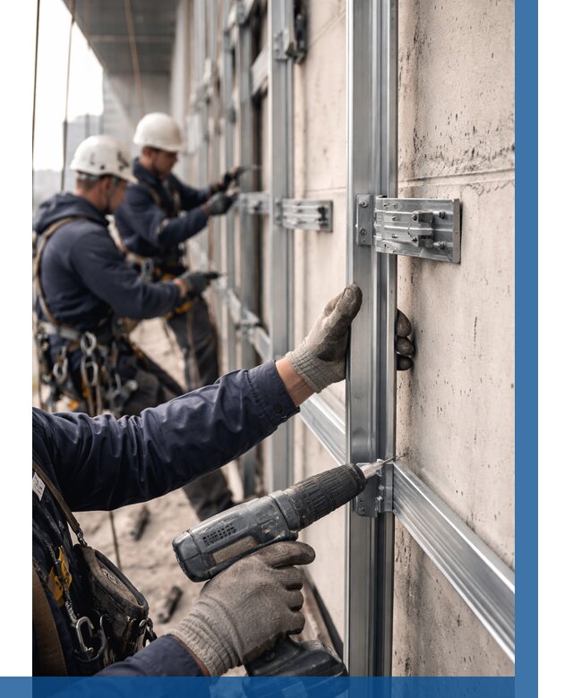 Монтаж подсистемы вентфасада в Еманжелинске от 873 р. | ВЫСОТНИК-Мнж