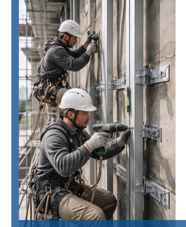 Монтаж и крепление подсистемы вентфасада в Еманжелинске