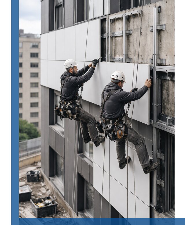 Монтаж композитных панелей фасада в Еманжелинске под ключ