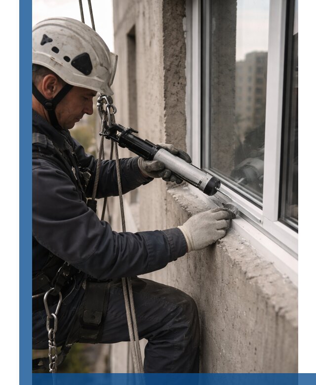 Герметизация оконных швов снаружи в Еманжелинске профессионально