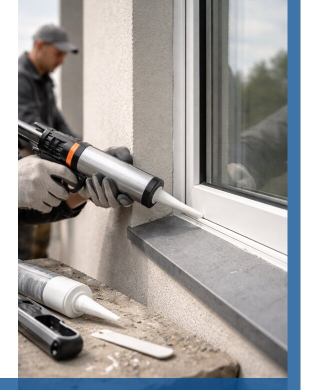 Герметизация монтажных швов окон в Еманжелинске от 668 р. | ВЫСОТНИК-Мнж