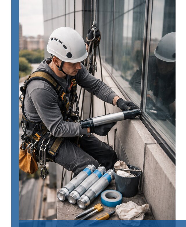 Герметизация стыков витража в Еманжелинске для герметичных фасадов