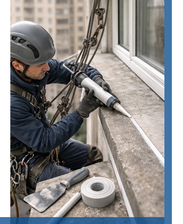 Герметизация балконного козырька в Еманжелинске от 4622 р. | ВЫСОТНИК-Мнж