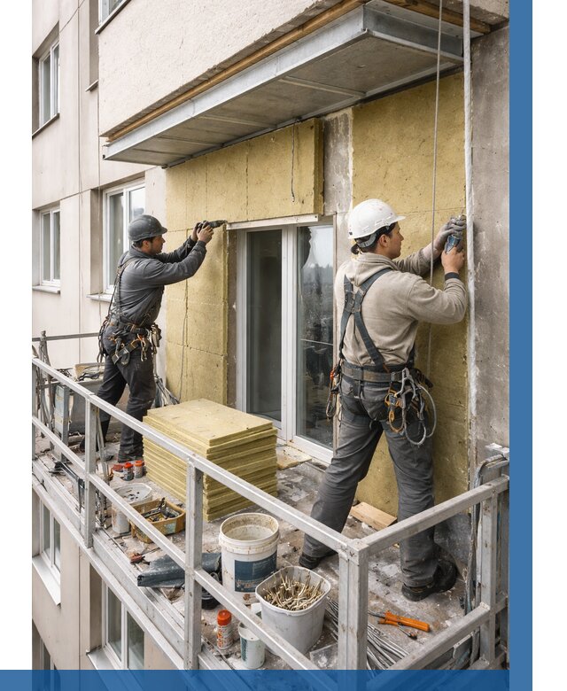 Утепление балкона снаружи в Еманжелинске от 1643 р. под ключ ВЫСОТНИК-Мнж