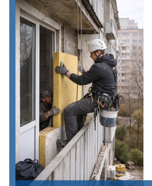 Профессиональное утепление балкона снаружи в Еманжелинске под ключ