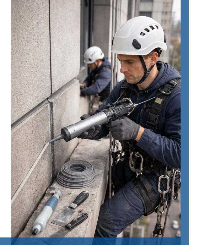 Герметизация деформационных швов фасада в Еманжелинске от 719 | ВЫСОТНИК-Мнж