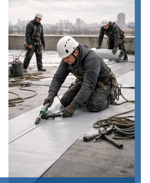 Ремонт мембранной кровли в Еманжелинске от 1849 р./м2 | ВЫСОТНИК-Мнж