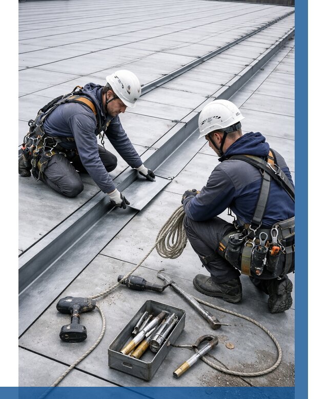 Ремонт фальцевой кровли в Еманжелинске от 719 р. | ВЫСОТНИК-Мнж