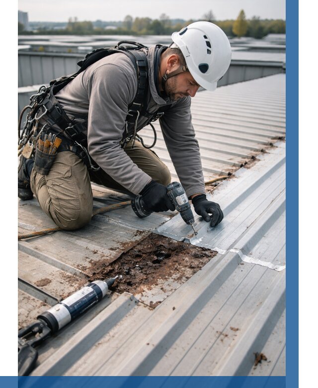 Ремонт профнастила на кровле в Еманжелинске от 719 р. | ВЫСОТНИК-Мнж