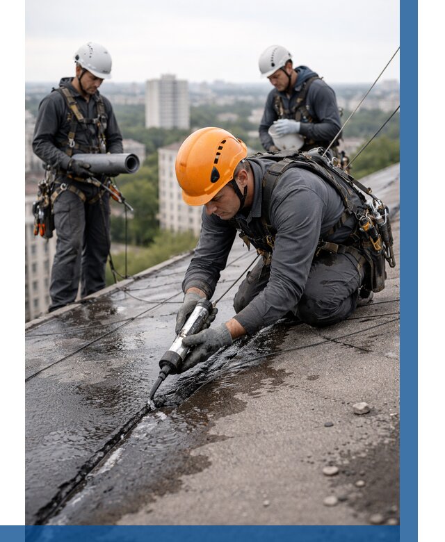 Устранение протечек кровли в Еманжелинске от 12325 р. | ВЫСОТНИК-Мнж