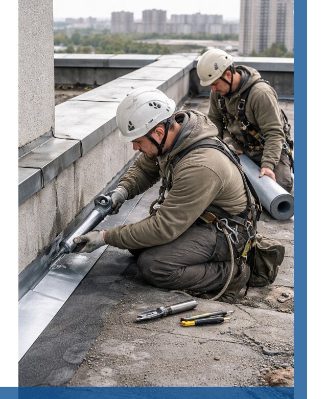 Ремонт кровельных примыканий в Еманжелинске от 1233 р. | ВЫСОТНИК-Мнж