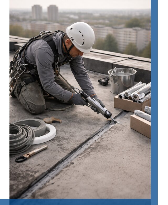 Герметизация швов кровли в Еманжелинске от 462 р./м2 | ВЫСОТНИК-Мнж