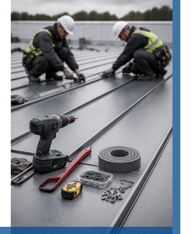 Монтаж фальцевой кровли в Еманжелинске от 1849 р. | ВЫСОТНИК-Мнж