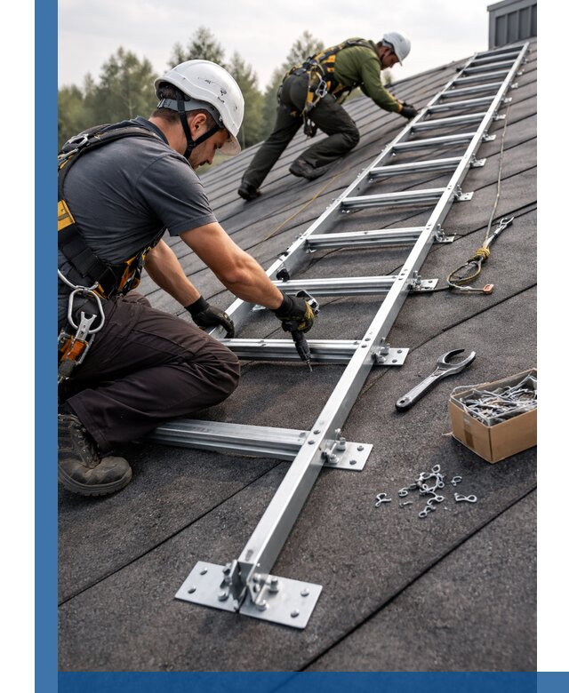 Профессиональный монтаж кровельной лестницы в Еманжелинске под ключ