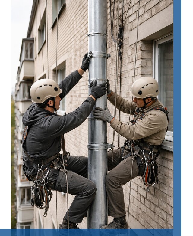 Замена водосточных труб в Еманжелинске от 6676 р. | ВЫСОТНИК-Мнж