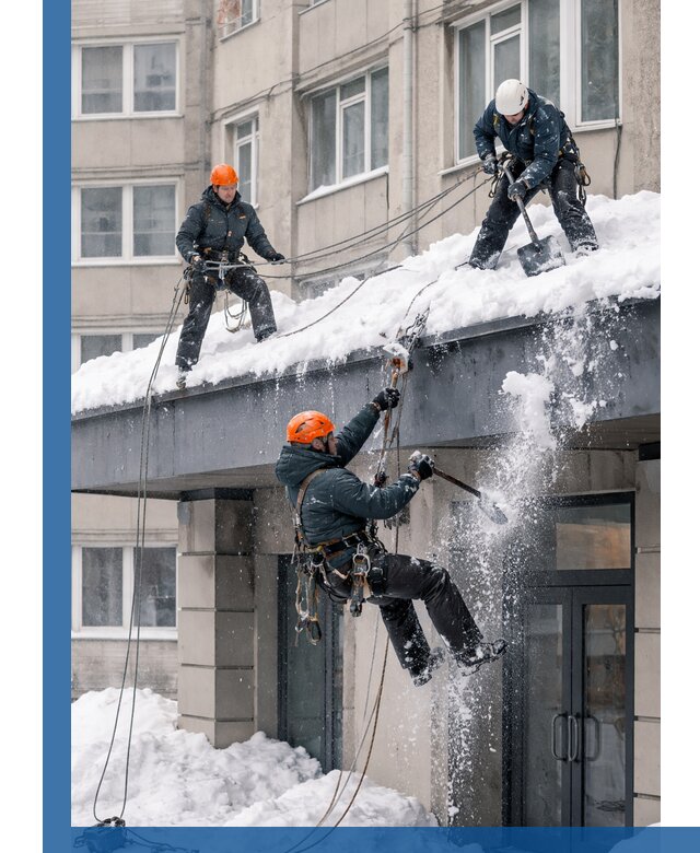 Безопасная очистка навесов от снега в Еманжелинске круглогодично