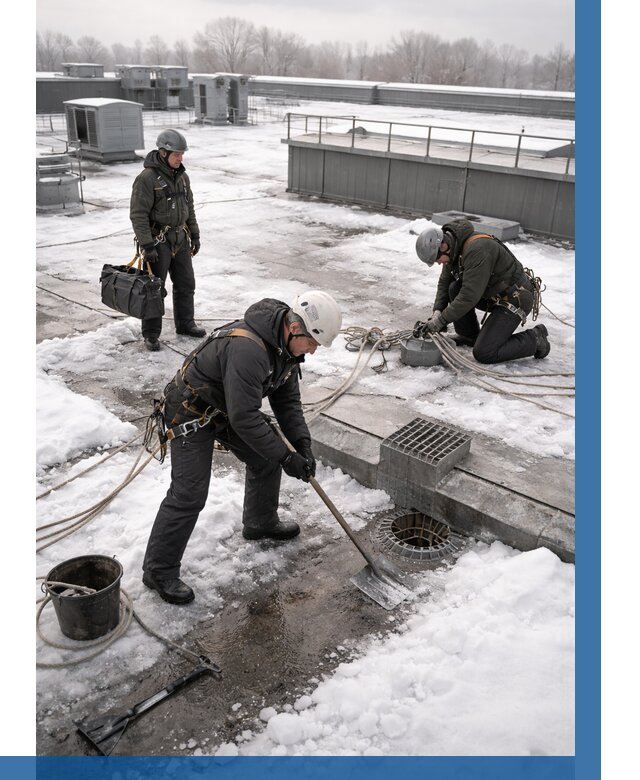 Абонентское обслуживание кровли зимой в Еманжелинске от 8217 р. | ВЫСОТНИК-Мнж