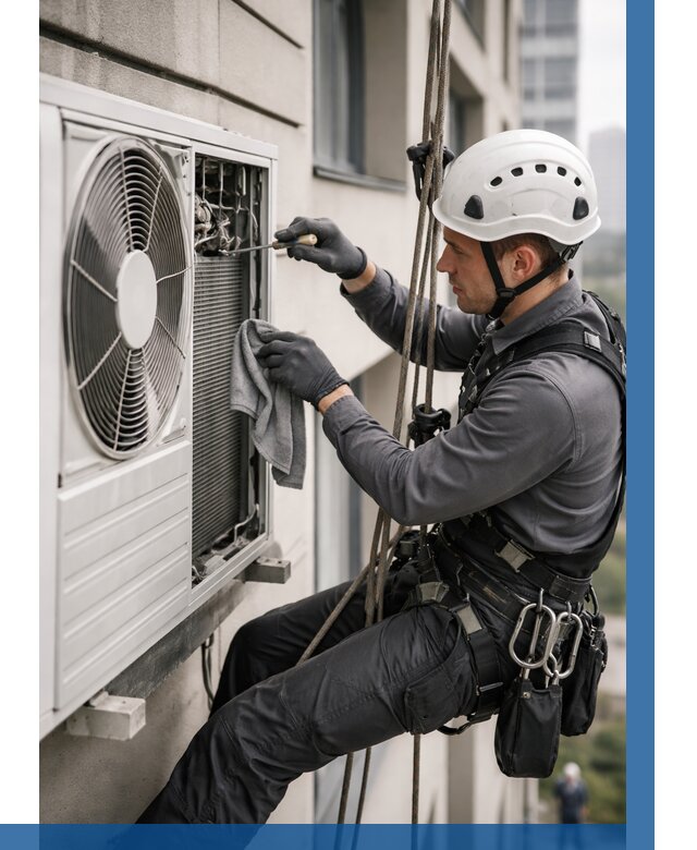 Обслуживание внешнего блока кондиционера в Еманжелинске от 2773 р.ВЫСОТНИК-Мнж