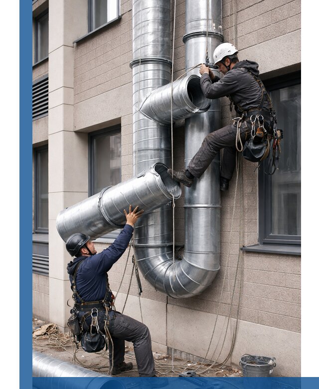 Монтаж фасадных воздуховодов в Еманжелинске с герметизацией и крепежом
