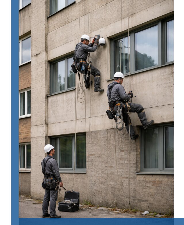 Монтаж фасадных камер видеонаблюдения в Еманжелинске под ключ