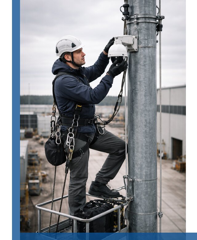 Профессиональная установка видеокамер на мачте в Еманжелинске