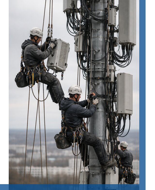 Монтаж оборудования связи на мачте в Еманжелинске от 7703 р. | ВЫСОТНИК-Мнж