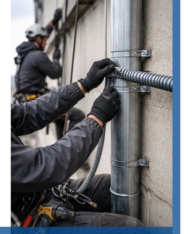 Монтаж гофры для кабеля в Еманжелинске от 308 р. | ВЫСОТНИК-Мнж