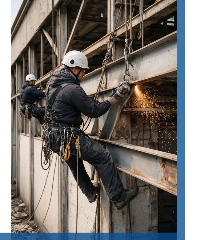 Демонтаж металлоконструкций на высоте в Еманжелинске от 6676р. |ВЫСОТНИК-Мнж