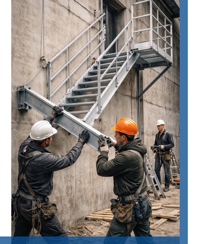 Монтаж металлических лестниц в Еманжелинске от 15407 р. | ВЫСОТНИК-Мнж