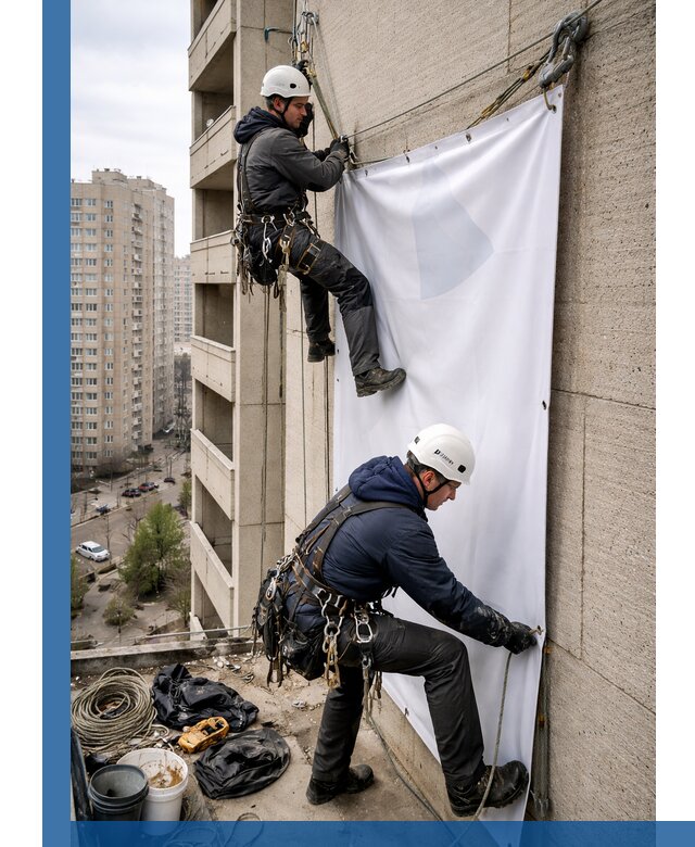 Профессиональный монтаж баннеров на фасаде в Еманжелинске