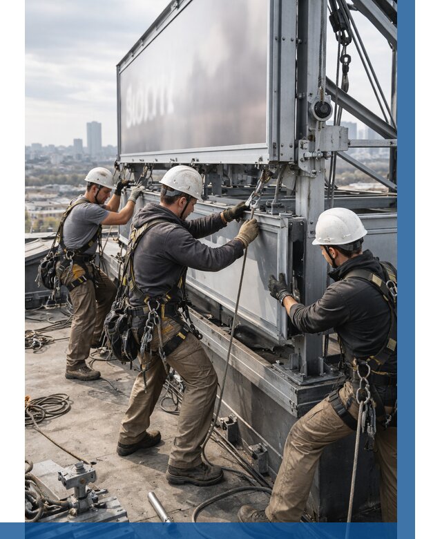 Монтаж крышной рекламной конструкции в Еманжелинске от 61626 р.|ВЫСОТНИК-Мнж