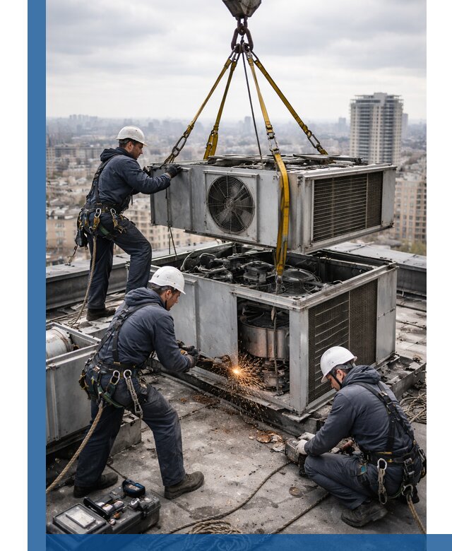 Демонтаж крышной установки в Еманжелинске любой сложности