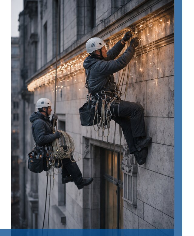 Монтаж новогодней иллюминации в Еманжелинске от 8730 р. | ВЫСОТНИК-Мнж