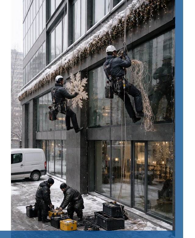 Демонтаж новогоднего оформления в Еманжелинске от 5649 р. | ВЫСОТНИК-Мнж