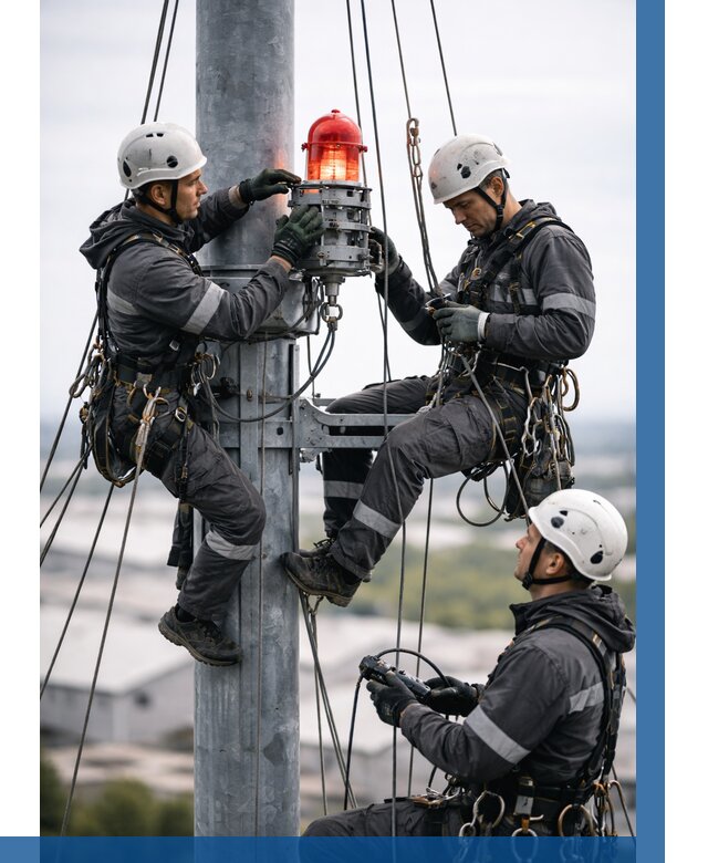 Монтаж заградительных огней в Еманжелинске от 8730 р. | ВЫСОТНИК-Мнж