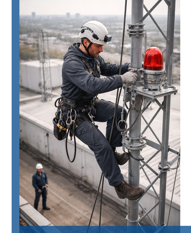 Монтаж заградительных огней и обслуживание объектов в Еманжелинске