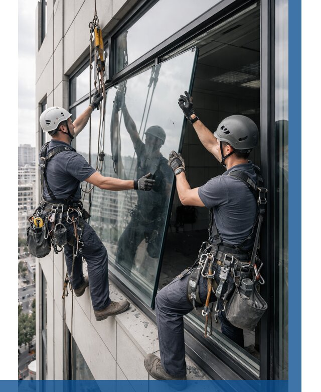 Замена стеклопакетов на высоте в Еманжелинске от 5649 р. | ВЫСОТНИК-Мнж