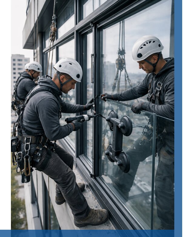 Витражное остекление зданий в Еманжелинске от 3595 р. | ВЫСОТНИК-Мнж