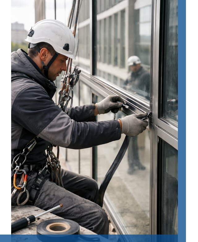 Ремонт витражных конструкций в Еманжелинске от 3595 р. | ВЫСОТНИК-Мнж